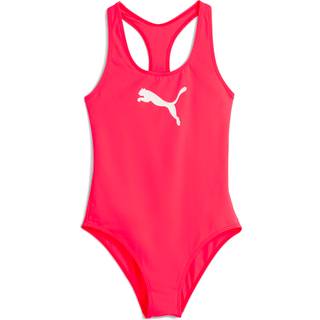 Puma Girls' Racerback Swimsuit, Red, Size 10 Y, Clothing - Rose Red - 10 Y