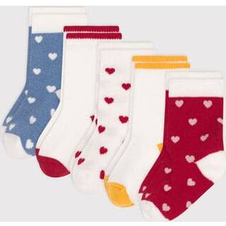 Petit Bateau Hearts 5-pak Bomuldsstrømper White 18-36 months  Hvid  18-36 måneder  unisex