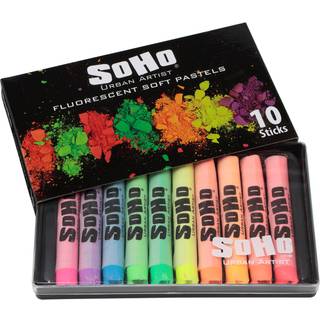 Soho Urban Artist Soft Pastels S?t med 10 lyse fluorescerende neonfarver levende pastelpinde til kunst tegning blanding af lagdeling skygge