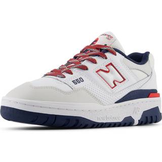 New Balance Børn 550 i Hvid/Rød Synthetic, Størrelse 37.5