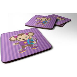 """" Caroline's Treasures Monkey med rygsækskum coaster sæt på 4 3,5 multicolor """"