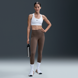 Nike Universa-leggings i fuld længde til kvinder med medium støtte, høj talje og lommer - brun - XXL (EU 52-54)