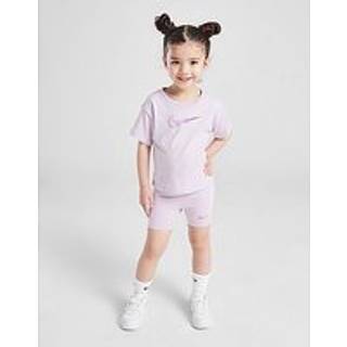 Nike Girls' Swoosh T-Shirt/Shorts Set Infant, Purple - 3-6M