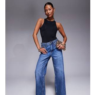 River Island Petite Højtaljede afslappede lige 100% JeansEU 44 X-Short (UK 16 XS)