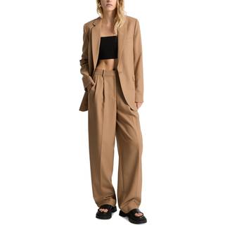 MK Pleated Wide-Leg Trousers - Brown - Michael Kors - EU 34