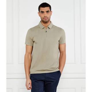 MK Cotton Blend Piqué Zip-Up Polo Shirt - Green - Michael Kors