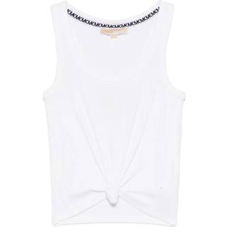 MK Tie-Front Ribbed Stretch Knit Tank Top - White - Michael Kors - XXL