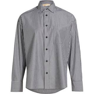 MK Oversized Striped Cotton Poplin Shirt - Black - Michael Kors - L