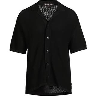 MK Open-Knit Cotton Shirt - Black - Michael Kors - XL
