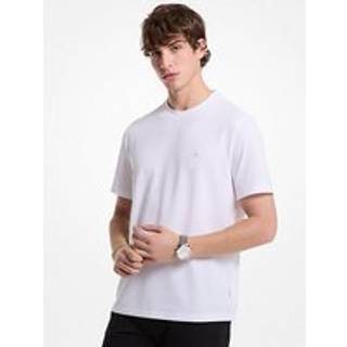 MK Cotton Blend Piqué T-Shirt - White - Michael Kors - XS