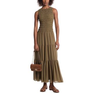 MK Smocked Georgette Tank Dress - Green - Michael Kors - XXL