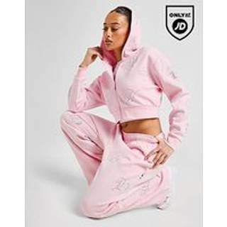 Hoodrich Crystal Crop Full Zip Hoodie, Pink - S
