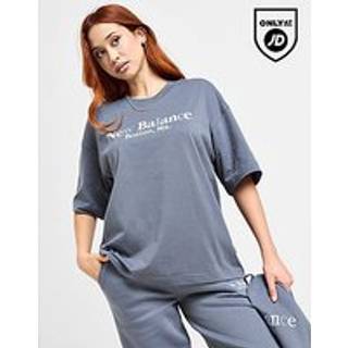New Balance Tones Logo Boyfriend T-Shirt, Blå - XS
