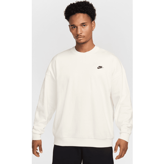 Oversized Nike Club Fleece-crewtrøje i french terry til mænd - hvid - XL
