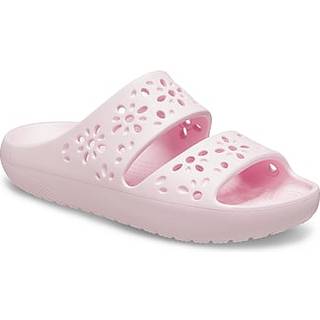 Crocs unisex Classic Floral Cutout Sandals Pink Milk 36