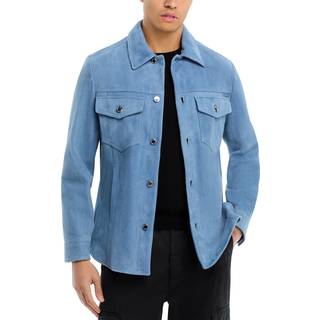 MK Suede Shirt Jacket - Blue - Michael Kors