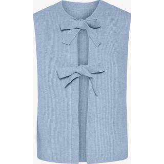 PIECES PIECES Blue Tie Front Sleeveless Knitted Vest