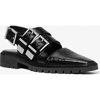 MK Darrington Crackled Patent Leather Slingback Loafer - Black - Michael Kors - EU 39