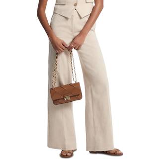 MK Linen and Cotton Twill Wide Leg Trousers - Natural - Michael Kors - EU 32