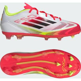 F50 Elite Firm Ground Kids støvler - Cloud White / Core Black / Solar Yellow - 35 1/2