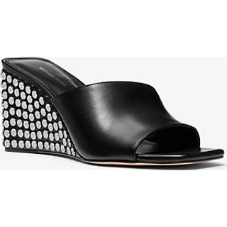 MK Merriam Studded Leather Wedge Sandal - Black - Michael Kors - EU 38.5