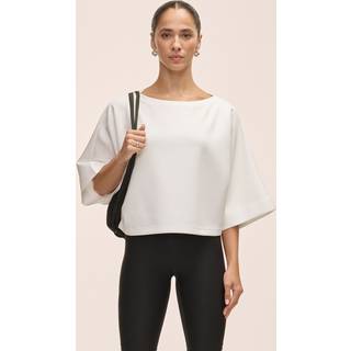 Aria Cropped Boatneck - White