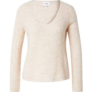 NÜMPH - Nuriette Rib V-neck Pullover - Sun Kiss - M - Hvid - Knit