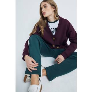 River Island River Island Red V-Neck Sweat Cardigan