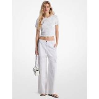 MK Cotton Cargo Trousers - White - Michael Kors - EU 36