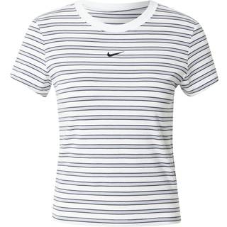Maskinstrikket, slank, stribet Nike Sportswear Chill-T-shirt til kvinder - hvid - M (EU 40-42)