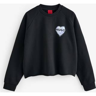 HUGO HUGO Black Dapo Crew Neck Cotton Relaxed Fit Sweatshirt