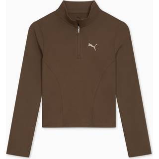 Puma Puma Brown Womens TRAIN Regular Length Half-Zip Top.