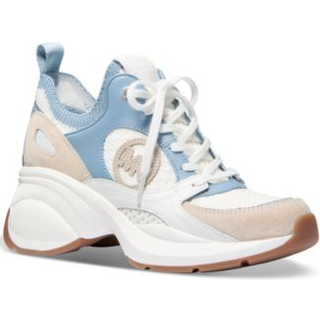 MK Zuma Color-Block Leather and Mesh Trainer - Blue - Michael Kors - EU 35.5