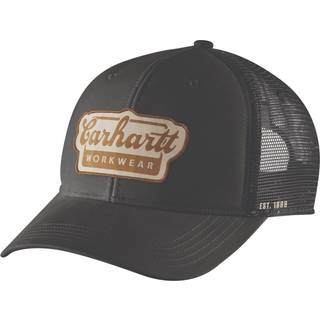 Carhartt Men's Twill Mesh-Back Script Patch Cap Black, OneSize