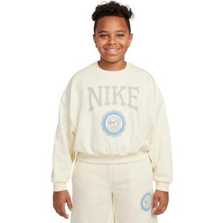 Nike Sportswear Club-sweatshirt med rund hals i french terry til piger - hvid - XL