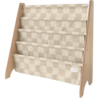 Bogreol Træ – Checkerboard beige – 3 Sprouts
