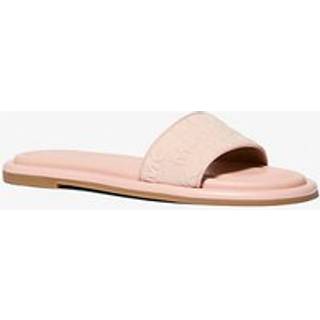 MK Dana Logo Embossed Denim Slide Sandal - Pink - Michael Kors - EU 37