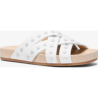 MK Irene Studded Leather Flat Sandal - White - Michael Kors - EU 42.5