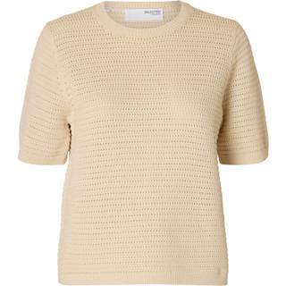 Vinna Structure Strikbluse, Birch, S