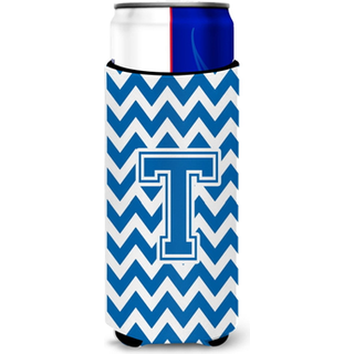 Brev T Chevron Blue and White Ultra Beverage Isolators til slanke dåser CJ1056-TMUK