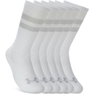 Under Armour Essential Unisex 6-Pack Crew Socks White / White / Halo Gray L
