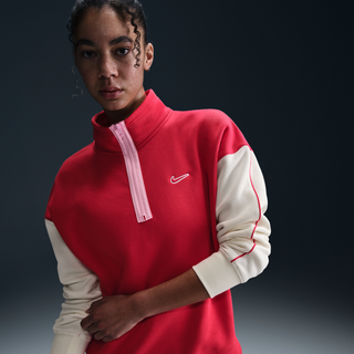 Nike Sportswear Air-fleeceoverdel med 1/4 lynlås til kvinder - rød - rød - M (EU 40-42)