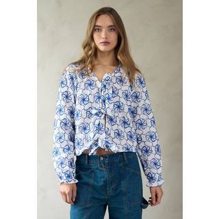 Noella Bluse - Krisina - White Blue Combo