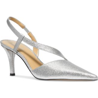 MK Jaida Glitter Embellished Leather Pump - Silver - Michael Kors - EU 35