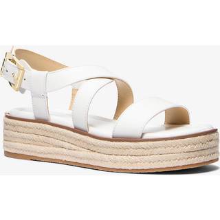 MK Lynn Leather Platform Espadrille Sandal - White - Michael Kors - EU 42.5