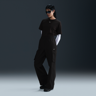 Vævede Nike Sportswear Everything-cargobukser med mellemhøj talje til kvinder - sort - XXL (EU 52-54)