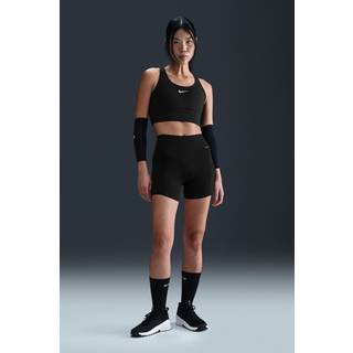 Nike Swoosh Pocket Longline-sports-bh med medium støtte og indlæg - sort - XS