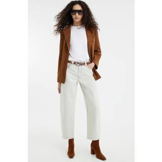 River Island River Island Cream Super Pale Barrel 100% Cotton Jeans
