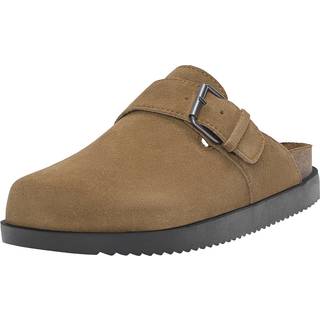 Next Tan Brown Standard Fit Forever Comfort Leather Buckle Footbed Clogs