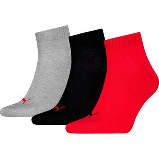 Puma 3-pak Quarter Socks - Red/Grey - Str 47/49